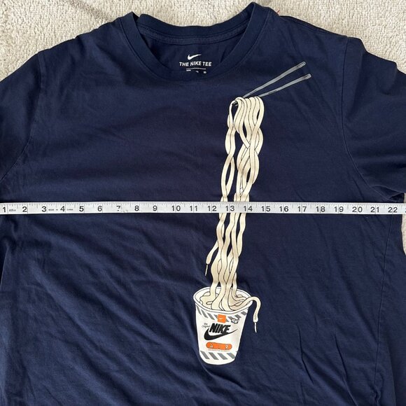 Nike "Ramen Takeout" Graphic Tee Navy Blue, Chopsticks Design Sz XL - Picture 4 of 5